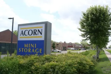 Acorn Mini Storage sign in Brooklyn Park, MN, on 85th Ave.